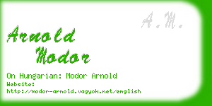 arnold modor business card